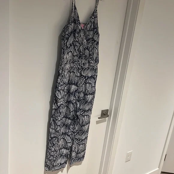 Lilly Pulitzer Melba jumpsuit in Bright Navy House of Nemo - Picture 4 of 10